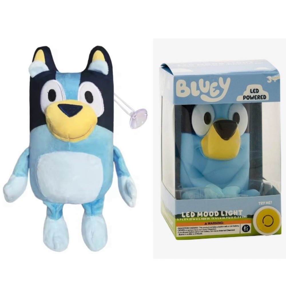 Bluey Plush Toys 28CM/Idea Nuova LED Mood Lamp Light Set